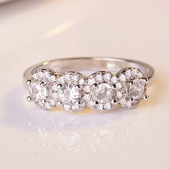 NEW💍925 STERLING SILVER ETERNITY DIAMOND RING - Picture 6 of 7